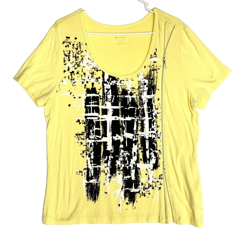 1980s Vintage Tokyo Mod Zipper Cyber Techno Punk Rocker Zipper Top Women XL 80s